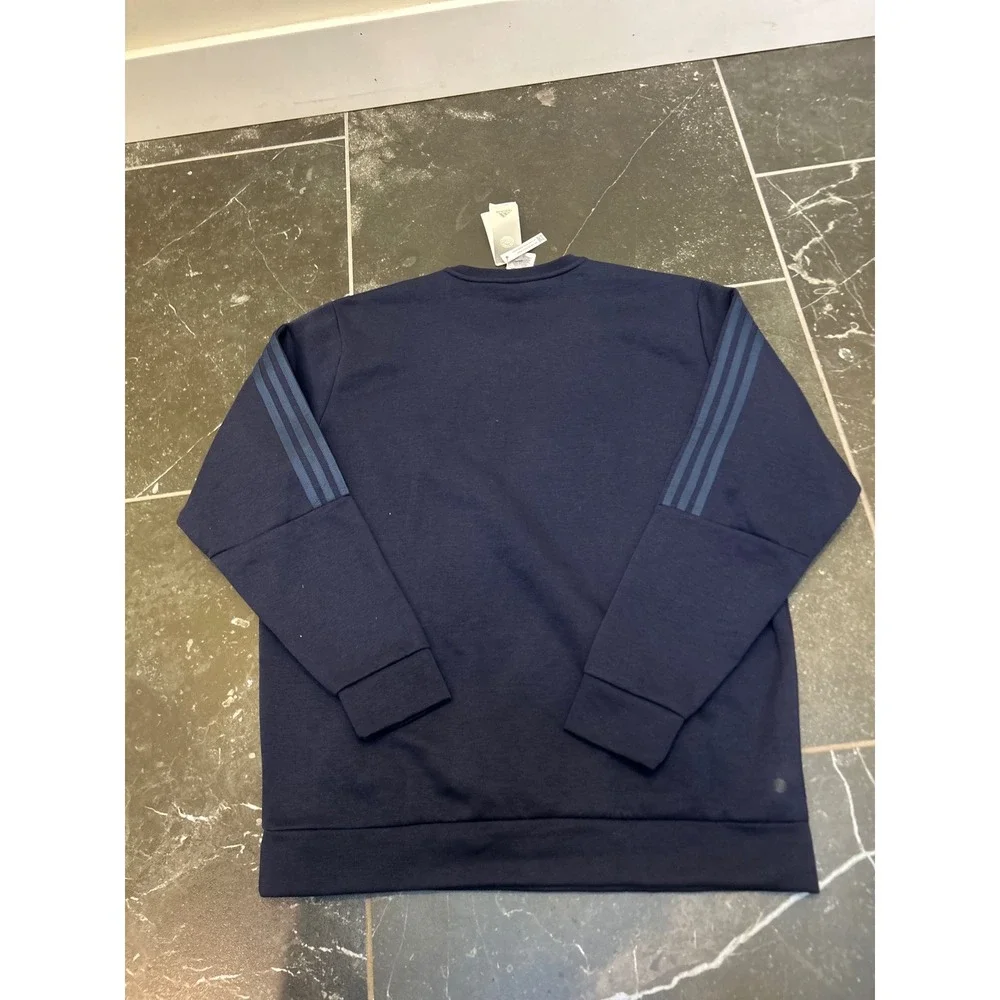 Adidas Sportswear Navy Blue Three Stripe Crewneck Sweatshirt XL NWT
